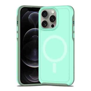 For iPhone 12 Pro Shockproof MagSafe Armor PC Hybrid TPU Phone Case(Mint Green+Grayish Green)