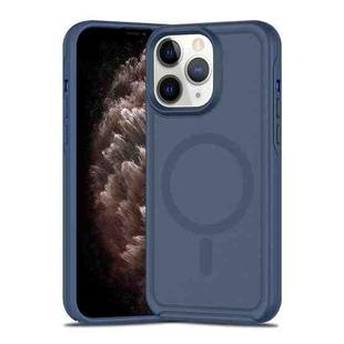 For iPhone 11 Pro Max Shockproof MagSafe Armor PC Hybrid TPU Phone Case(Ink Blue)