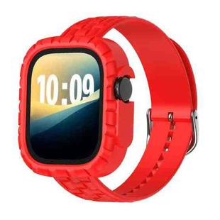 For Apple Watch 42 / 44 / 45 / 46mm TPU Case Integrated Watch Band(Red)