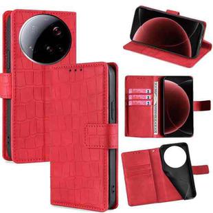 For Xiaomi 15 Ultra Skin Feel Crocodile Magnetic Clasp Leather Phone Case(Red)