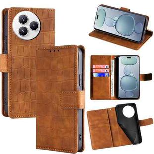 For Xiaomi Civi 5 Pro 5G Skin Feel Crocodile Magnetic Clasp Leather Phone Case(Brown)