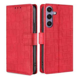For Samsung Galaxy S25+ 5G Skin Feel Crocodile Magnetic Clasp Leather Phone Case(Red)