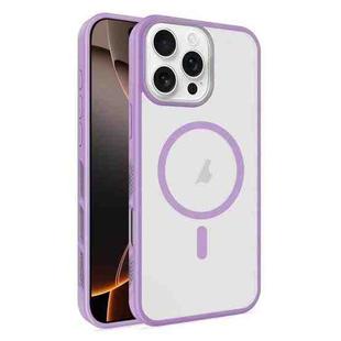 For iPhone 16 Pro Frosted Translucent Side Ice Fog Cooling MagSafe Phone Case(Light Purple)