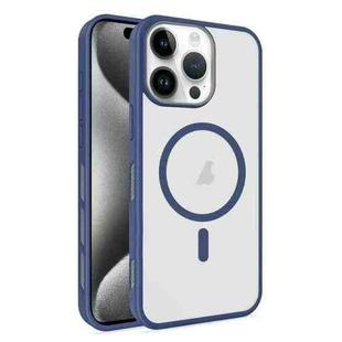 For iPhone 15 Pro Frosted Translucent Side Ice Fog Cooling MagSafe Phone Case(Blue)