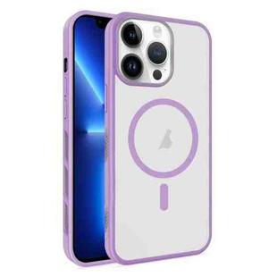 For iPhone 13 Pro Max Frosted Translucent Side Ice Fog Cooling MagSafe Phone Case(Light Purple)