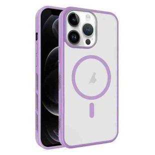 For iPhone 12 Pro Max Frosted Translucent Side Ice Fog Cooling MagSafe Phone Case(Light Purple)