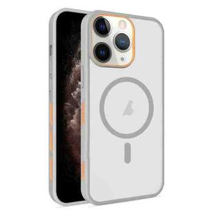 For iPhone 11 Pro Max Frosted Translucent Side Ice Fog Cooling MagSafe Phone Case(Grey)
