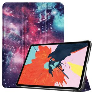 For iPad Air 2022 / 2020 10.9 Colored Drawing Horizontal Flip Leather Case with Three-folding Holder & Sleep / Wake-up Function(Galaxy)