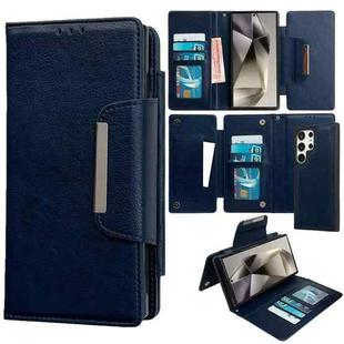 For Samsung Galaxy S25 Ultra 5G Multifunctional 7-Card Wallet Leather Phone Case(Royal Blue)