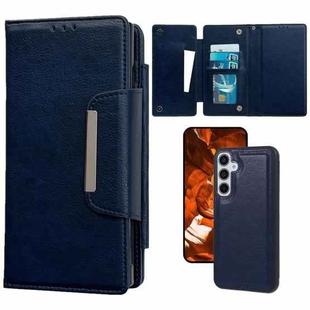 For Samsung Galaxy S25 5G Multifunctional 7-Card Wallet Leather Phone Case(Royal Blue)