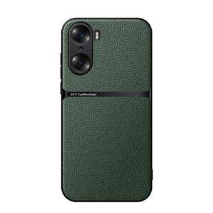 For Honor 60 Litchi Leather Magnetic Full Coverage Shockproof Phone Case(Green)