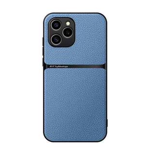 For Honor 60 SE Litchi Leather Magnetic Full Coverage Shockproof Phone Case(Blue)