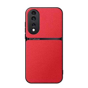 For Honor 80 Pro Litchi Leather Magnetic Full Coverage Shockproof Phone Case(Red)