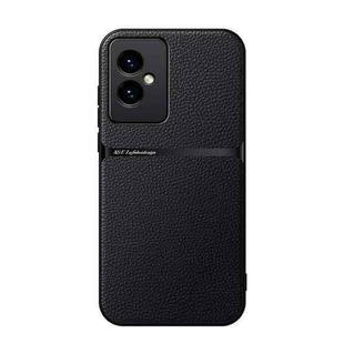 For Honor 100 Litchi Leather Magnetic Full Coverage Shockproof Phone Case(Black)