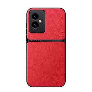 For Honor 100 Litchi Leather Magnetic Full Coverage Shockproof Phone Case(Red)