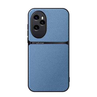 For Honor 100 Pro Litchi Leather Magnetic Full Coverage Shockproof Phone Case(Blue)