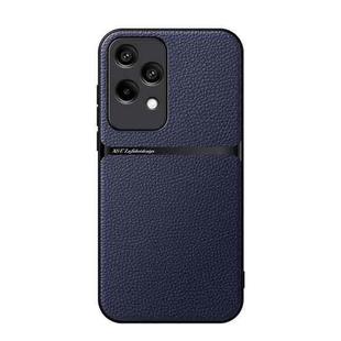 For Honor 200 Lite Global Litchi Leather Magnetic Full Coverage Shockproof Phone Case(Navy Blue)