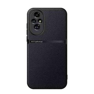 For Honor 200 Litchi Leather Magnetic Full Coverage Shockproof Phone Case(Black)