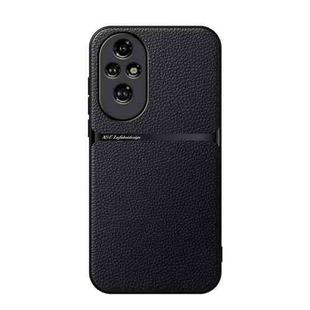 For Honor 200 Pro Litchi Leather Magnetic Full Coverage Shockproof Phone Case(Black)