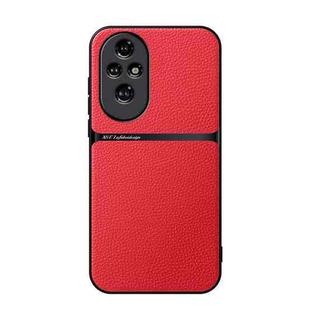 For Honor 200 Pro Litchi Leather Magnetic Full Coverage Shockproof Phone Case(Red)