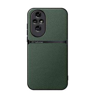 For Honor 200 Pro Litchi Leather Magnetic Full Coverage Shockproof Phone Case(Green)