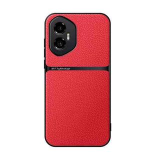 For Honor 300 Litchi Leather Magnetic Full Coverage Shockproof Phone Case(Red)