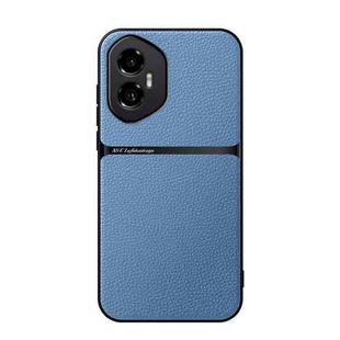 For Honor 300 Litchi Leather Magnetic Full Coverage Shockproof Phone Case(Blue)