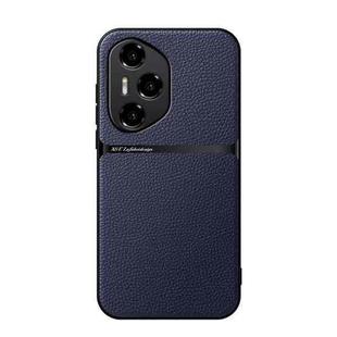 For Honor 300 Pro Litchi Leather Magnetic Full Coverage Shockproof Phone Case(Navy Blue)