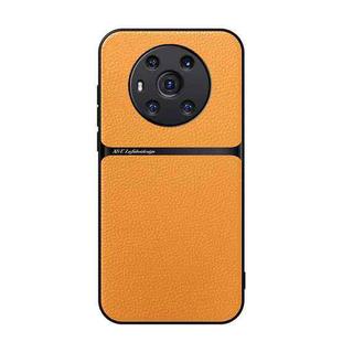 For Honor Magic3 Litchi Leather Magnetic Full Coverage Shockproof Phone Case(Yellow)