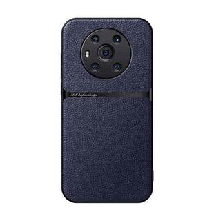 For Honor Magic3 Litchi Leather Magnetic Full Coverage Shockproof Phone Case(Navy Blue)