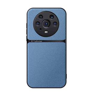 For Honor Magic3 Pro Litchi Leather Magnetic Full Coverage Shockproof Phone Case(Blue)