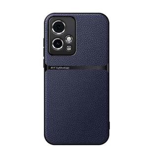 For Honor 90 GT Litchi Leather Magnetic Full Coverage Shockproof Phone Case(Navy Blue)