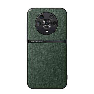 For Honor Magic4 Litchi Leather Magnetic Full Coverage Shockproof Phone Case(Green)