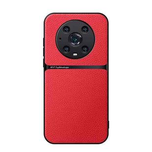 For Honor Magic4 Pro Litchi Leather Magnetic Full Coverage Shockproof Phone Case(Red)