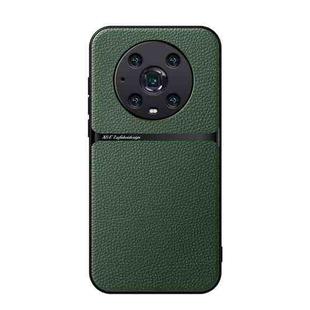 For Honor Magic4 Pro Litchi Leather Magnetic Full Coverage Shockproof Phone Case(Green)