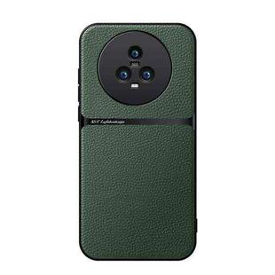 For Honor Magic5 Litchi Leather Magnetic Full Coverage Shockproof Phone Case(Green)