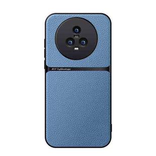 For Honor Magic5 Litchi Leather Magnetic Full Coverage Shockproof Phone Case(Blue)