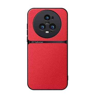 For Honor Magic5 Pro Litchi Leather Magnetic Full Coverage Shockproof Phone Case(Red)