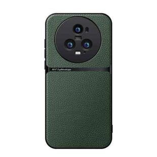 For Honor Magic5 Pro Litchi Leather Magnetic Full Coverage Shockproof Phone Case(Green)