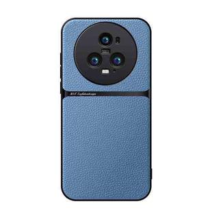 For Honor Magic5 Pro Litchi Leather Magnetic Full Coverage Shockproof Phone Case(Blue)