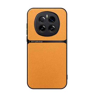 For Honor Magic7 Litchi Leather Magnetic Full Coverage Shockproof Phone Case(Yellow)