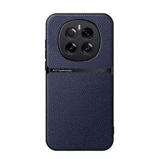 For Honor Magic7 Litchi Leather Magnetic Full Coverage Shockproof Phone Case(Navy Blue)