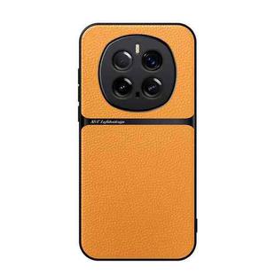 For Honor Magic7 Pro Litchi Leather Magnetic Full Coverage Shockproof Phone Case(Yellow)