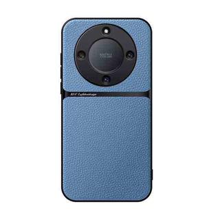 For Honor X9a Litchi Leather Magnetic Full Coverage Shockproof Phone Case(Blue)