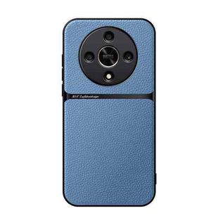 For Honor X9b Litchi Leather Magnetic Full Coverage Shockproof Phone Case(Blue)