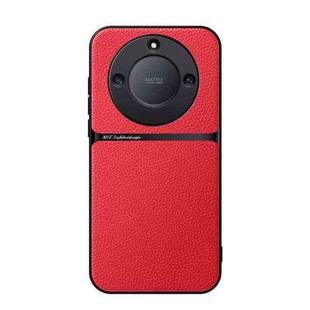 For Honor X40 Litchi Leather Magnetic Full Coverage Shockproof Phone Case(Red)