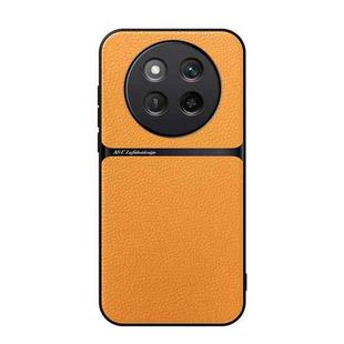 For Honor X60 Pro Litchi Leather Magnetic Full Coverage Shockproof Phone Case(Yellow)