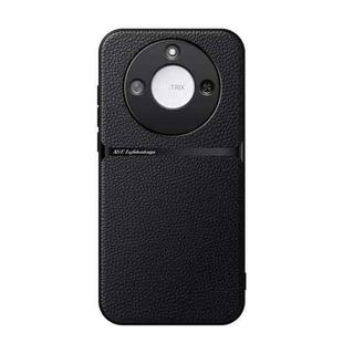 For Honor X60 Litchi Leather Magnetic Full Coverage Shockproof Phone Case(Black)