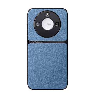 For Honor X60 Litchi Leather Magnetic Full Coverage Shockproof Phone Case(Blue)