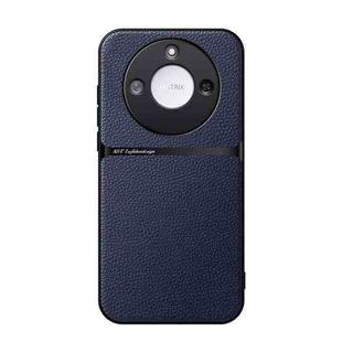 For Honor X60 Litchi Leather Magnetic Full Coverage Shockproof Phone Case(Navy Blue)